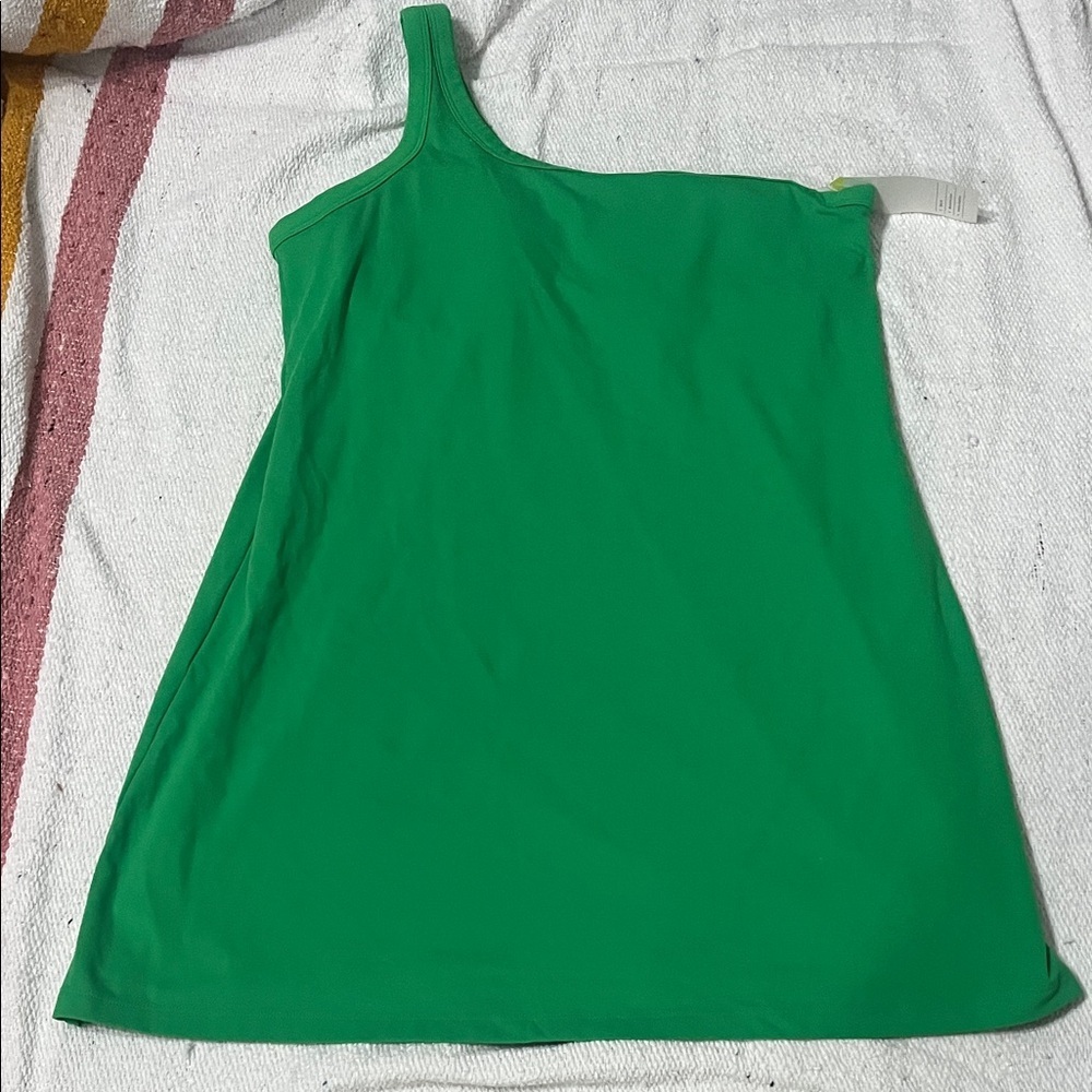 All in Motion Bright Green Asymmetrical Tank Top